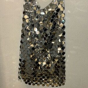 Chainmail Metallic Mirror Sequin Skirt